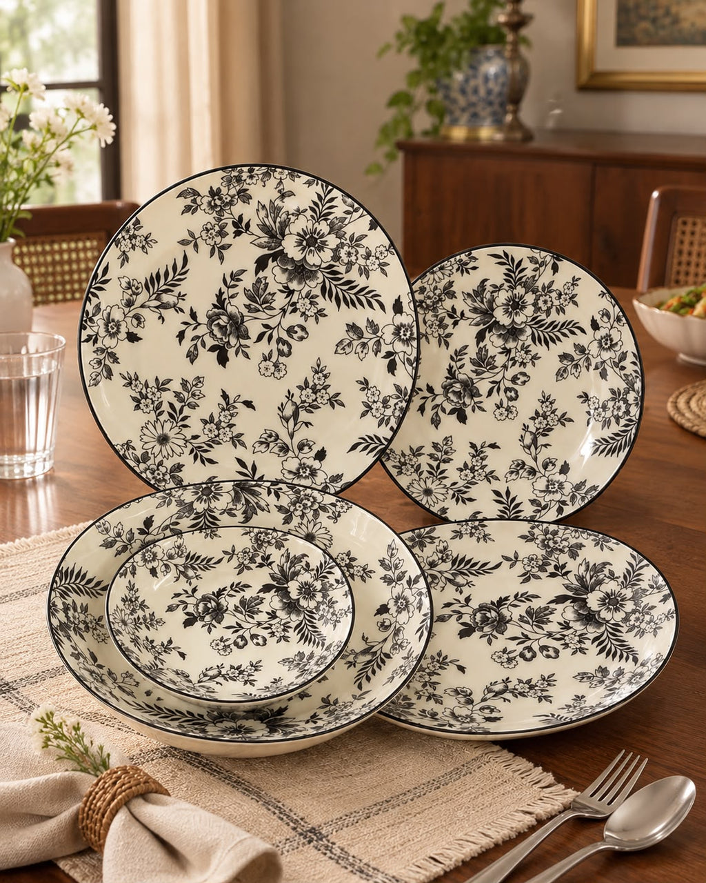 Premium Floral Porcelain Dinner Set - muhammadi traders