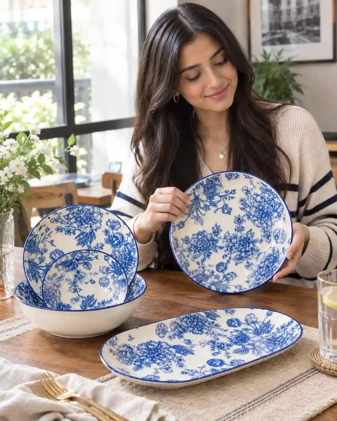 Premium Floral Porcelain Dinner Set - muhammadi traders